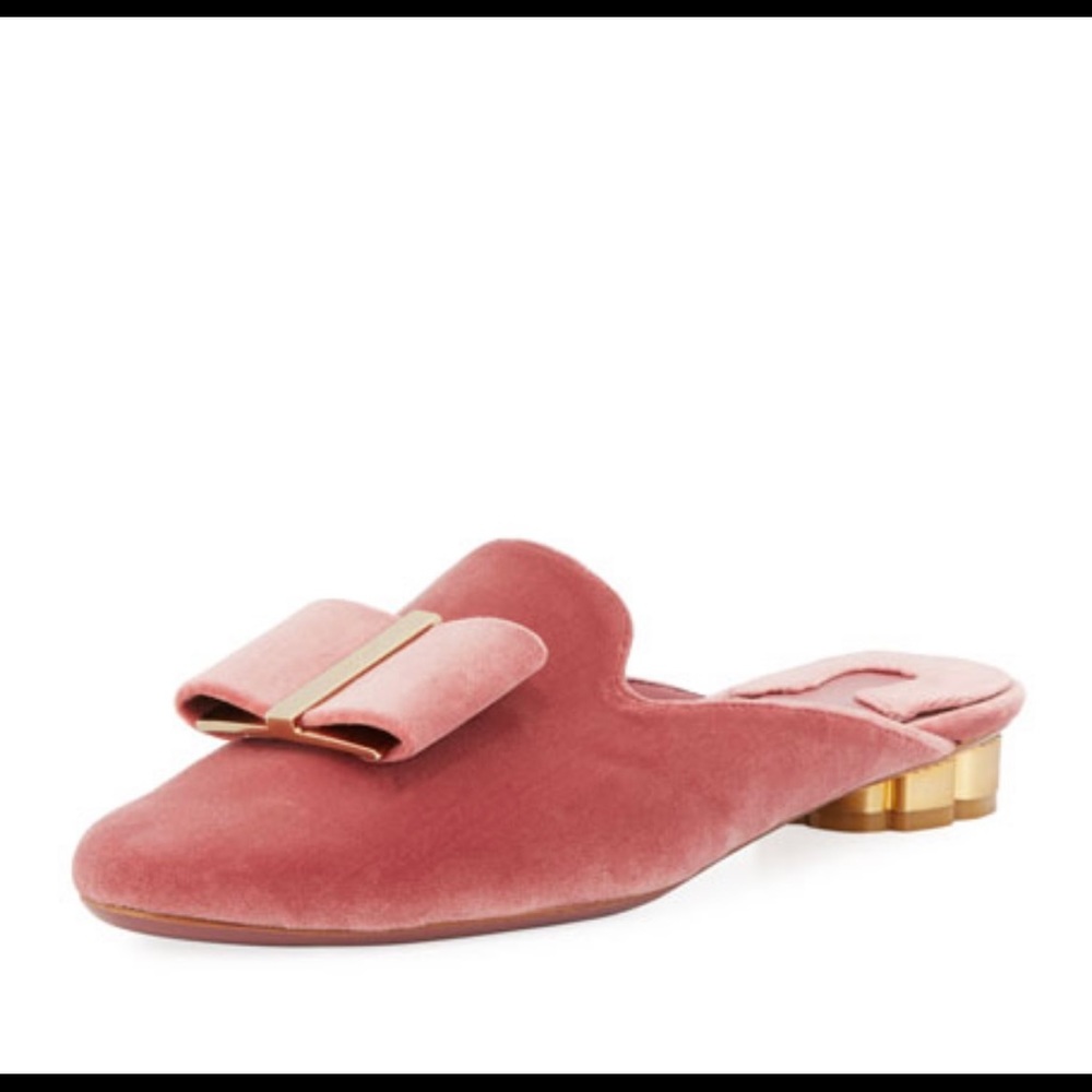 Salvatore Ferragamo Velvet Sciacca Mules
